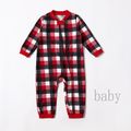 Merry Christmas Letter Print Plaid Family Matching Pajamas Sets (Flame Resistant) Red/White image 5