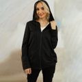 Maternity Black Long-sleeve Zip Up Hooded Coat Black