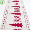 Christmas Linen Embroidery Snowman Elk Table Decor Red/White