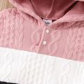 2-piece Toddler Girl/Boy Colorblock Hoodie Sweatshirt and Pants Set Pink image 4