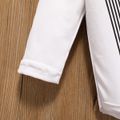 2pcs Baby Boy 95% Cotton Long-sleeve Letter Print Gentleman Romper and Striped Pants Set White