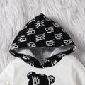 2pcs Baby Boy/Girl Bear Graphic Long-sleeve Hoodie and Allover Print Sweatpants Set White image 4
