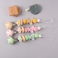 Silicone Teether Wood Beads Set DIY Baby Teething Necklace Toy Cartoon Koala Pacifier chain Clip Light Pink image 4