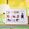 Baby's First Year Picture Frame My First Year Baby Growth Keepsake Frame (Paper Card Photo Random) White
