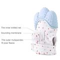 1-PC Baby Teether Gloves Squeaky Grind Teeth Oral Care Teething Pain Relief Newborn Bite Chew Sound Toys Silicone Gloves Light Blue image 5