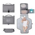 Detachable Portable Diaper Changing Pad Multifunction Baby Change Mat with Stroller Strap for Travel Outdoor Grey