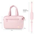 尿布袋手提包絎縫素色多功能媽媽包旅行尿布手提袋可調節肩帶 粉色 image 3