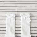 Sweet Solid Bow Decor Socks for Baby and Toddler Girl  White image 2