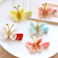 5-pack Embroidery Butterfly Hair Clips Princess Hair Accessories for Girls Dark Pink