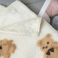 Cartoon Bear Pattern Fleece Blankets Home Bed Blanket Kids Bedding Soft Plush Blanket for All Seasons Beige