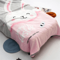 Cute Cartoon Double-sided Fleece Blankets Kids Soft Coral Fleece Blanket Receiving Blanket Home Bed Blanket for Girls Grey image 4
