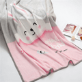 Cute Cartoon Double-sided Fleece Blankets Kids Soft Coral Fleece Blanket Receiving Blanket Home Bed Blanket for Girls Grey image 5