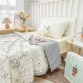 Cartoon Animal Print Kids Blanket Quilt Ultra-Soft Lightweight Bamboo Cotton Home Bed Blanket Kids Bedding White
