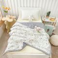 Cartoon Animal Print Kids Blanket Quilt Ultra-Soft Lightweight Bamboo Cotton Home Bed Blanket Kids Bedding White