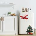 Christmas Tree Toilet Refrigerator Sticker Decor  Dark blue/White/Red