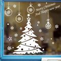 نافذة الطباعة شجرة عيد الميلاد ندفة الثلج ملصقات الحائط القابل للإزالة متعدد الألوان image 3