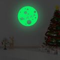 Happy Merry Christmas Luminous Moon Wall Sticker One Piece Home Christmas Decoration Stickers For Kids Pale Green
