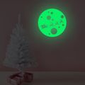 Happy Merry Christmas Luminous Moon Wall Sticker One Piece Home Christmas Decoration Stickers For Kids Pale Green