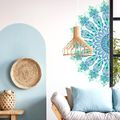 adesivo de parede meia mandala decalque de parede fundo arte decalque decoração para sala de estar quarto decoração de fundo tv Multicolorido image 3