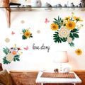 Flower Butterfly Wall Stickers Removable Wall Stickers Wall Art Decal Decor for Home Living Room Bedroom Background Decoration Multi-color