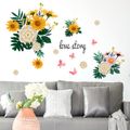 Flower Butterfly Wall Stickers Removable Wall Stickers Wall Art Decal Decor for Home Living Room Bedroom Background Decoration Multi-color
