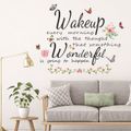 Wakeup Quotes Wall Decal Butterfly Sticker Motivational Quote Sticker Wall Art Decal Decor for Home Living Room Bedroom Background Multi-color