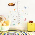 Gráfico de altura de crescimento infantil adesivos de parede mundo subaquático pequenos peixes decalques de parede removíveis decoração de fundo da sala Multicolorido image 2