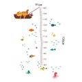 Gráfico de altura de crescimento infantil adesivos de parede mundo subaquático pequenos peixes decalques de parede removíveis decoração de fundo da sala Multicolorido image 4