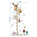 Cartoon Animals Lion Monkey Owl Elephant Height Measure Wall Sticker for Kids Rooms Growth Wall Art Multi-color image 3