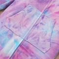 Tie-dyed Color Block Hooded Long-sleeve Baby Jumpsuit Purple image 4