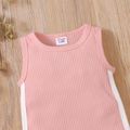 Baby Boy/Girl Solid Ribbed Sleeveless Tank Jumpsuit Pink