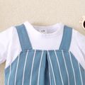 Baby Boy/Girl 95% Cotton Short-sleeve Faux-two Striped Romper Light Blue image 5