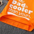 Father's Day 2pcs Toddler Boy Trendy Letter Print Tee and Belted Cargo Shorts Set Orange