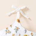 Baby Girl Allover Floral Print Cami Romper White