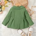 Toddler Girl Doll Collar Bowknot Button Design Green Coats Green image 3
