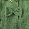 Toddler Girl Doll Collar Bowknot Button Design Green Coats Green
