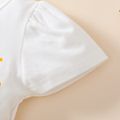 Baby Mädchen 95% Baumwolle Kurzarm Sonnendesign Rüschensaum gespleißtes Partykleid gelb
