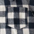 Plaid Print Lapel Collar Short-sleeve Baby Romper Bluish Grey image 4