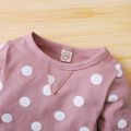 Baby 2pcs Polka Dots Long-sleeve Pullover Top and Pants Pink or Apricot Set Pink