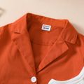 3pcs Toddler Girl White Camisole & Roange Blazer Jacket and Pants Set Orange