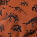 2pcs Baby Boy Allover Dinosaur Print Long-sleeve Sweatshirt and Sweatpants Set Brown image 3