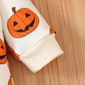 Halloween Baby Boy/Girl 95% Cotton Long-sleeve Allover Pumpkin Print Zipper Jumpsuit Beige