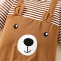 Baby Boy/Girl 95% Cotton Long-sleeve Striped Spliced Bear Print Jumpsuit Brown image 5