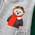 Baby Boy Bear Print Colorblock Long-sleeve Thermal Lined Jacket Grey image 4
