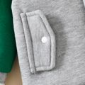 Baby Boy Bear Print Colorblock Long-sleeve Thermal Lined Jacket Grey image 5