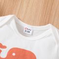 3pcs Baby Boy/Girl 95% Cotton Long-sleeve Graphic Romper and Allover Elephant Print Pants & Hat Set White image 4