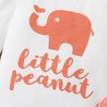 3pcs Baby Boy/Girl 95% Cotton Long-sleeve Graphic Romper and Allover Elephant Print Pants & Hat Set White image 5