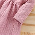 2pcs Solid Jacquard Long-sleeve Baby Set Pink