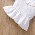 Crepe 2pcs Color Block Flounce and Bow Decor Long-sleeve Baby Set Ginger