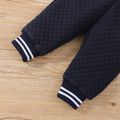 2pcs Baby Letter Patch Raglan Sleeve Cotton Jacket and Trousers Set Grey image 4